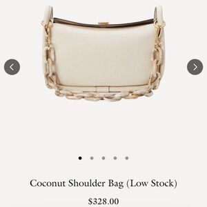 Verafied NY White/Ivory Leather Shoulder Bag with Chain Strap